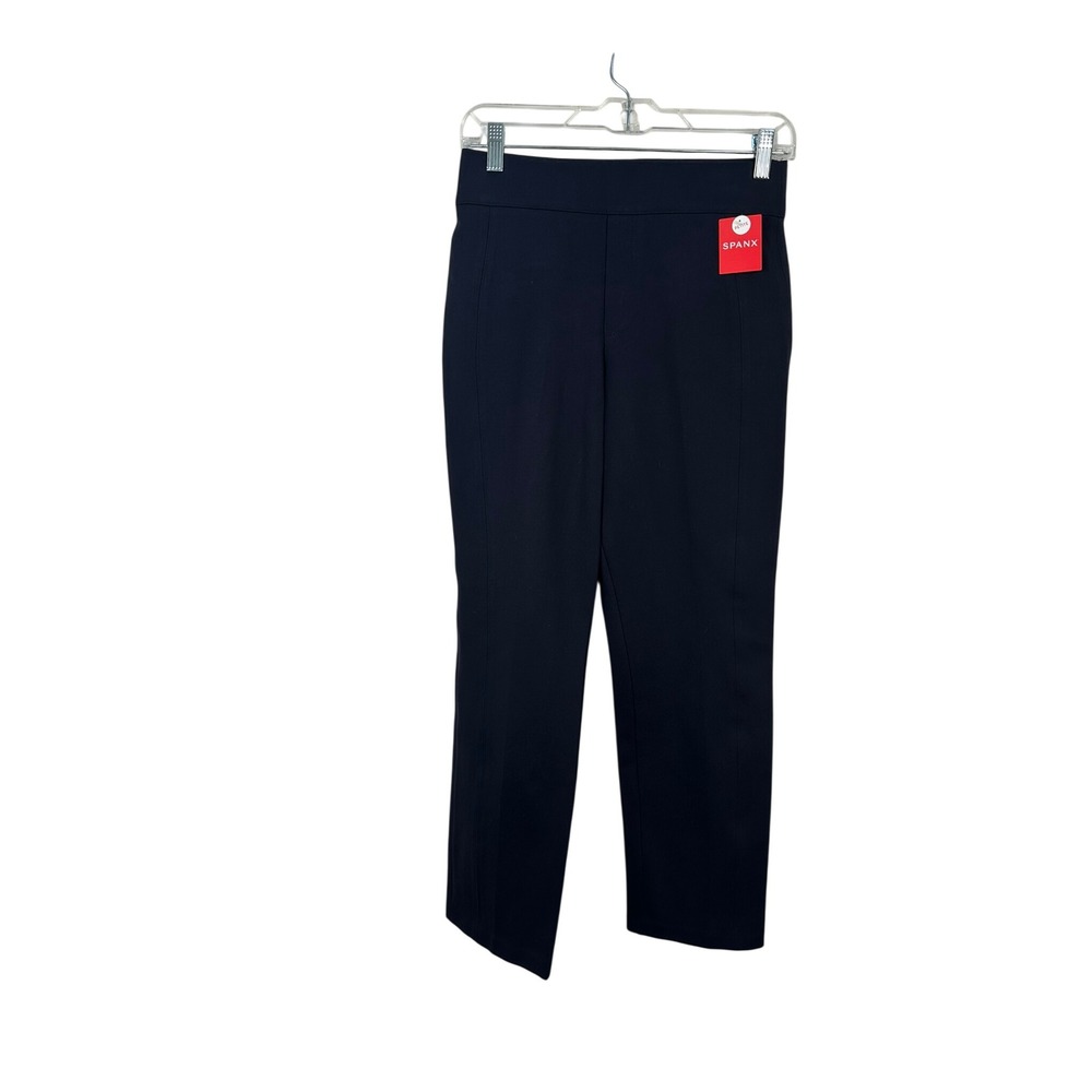 Spanx The Perfect Pant Women S Petite Navy Blue New Slim Straight Pull On 25812